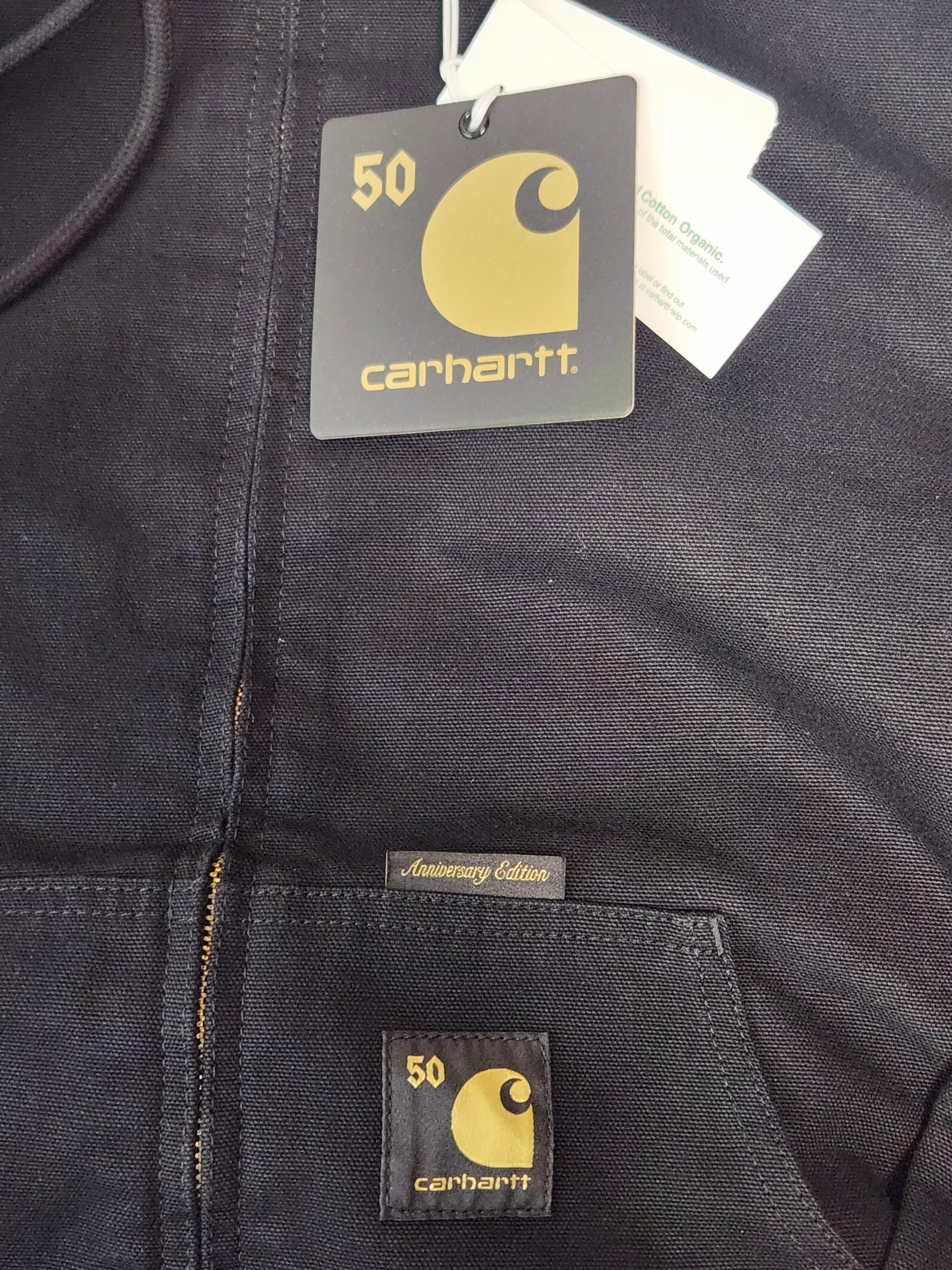 Carhartt WIP OG Active Canvas Jacket 50th Anniversary Edition Black USA Red 착용 스타일 - 2