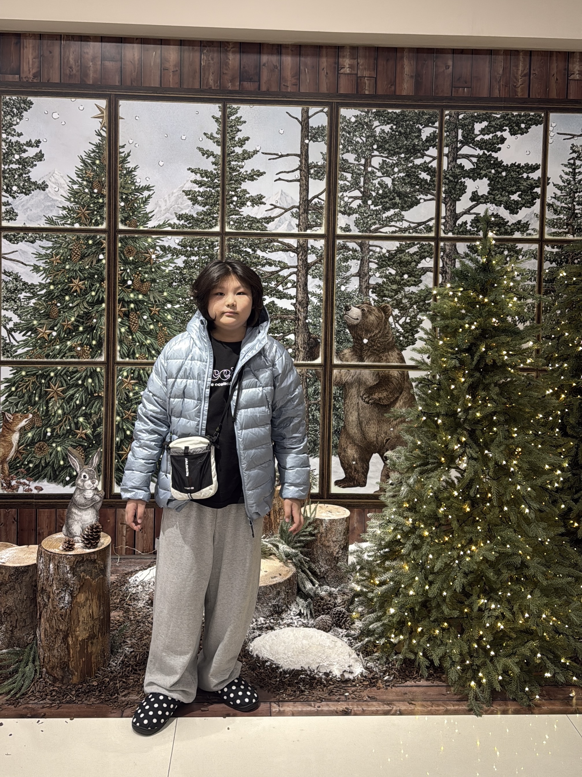 Subu Permanent F-Line Dots, Musinsa Standard Iron Light Down Jacket Light Blue 착용 스타일 - 3