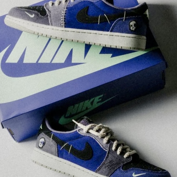 Jordan 1 x Zion Williamson Retro Low OG Regency Purple and Dark Raisin 착용 스타일 - 1