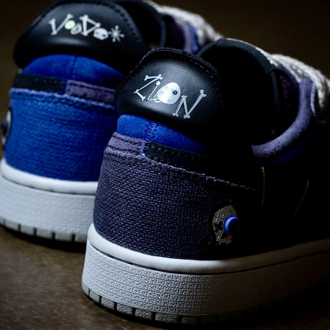 Jordan 1 x Zion Williamson Retro Low OG Regency Purple and Dark Raisin 착용 스타일 - 1