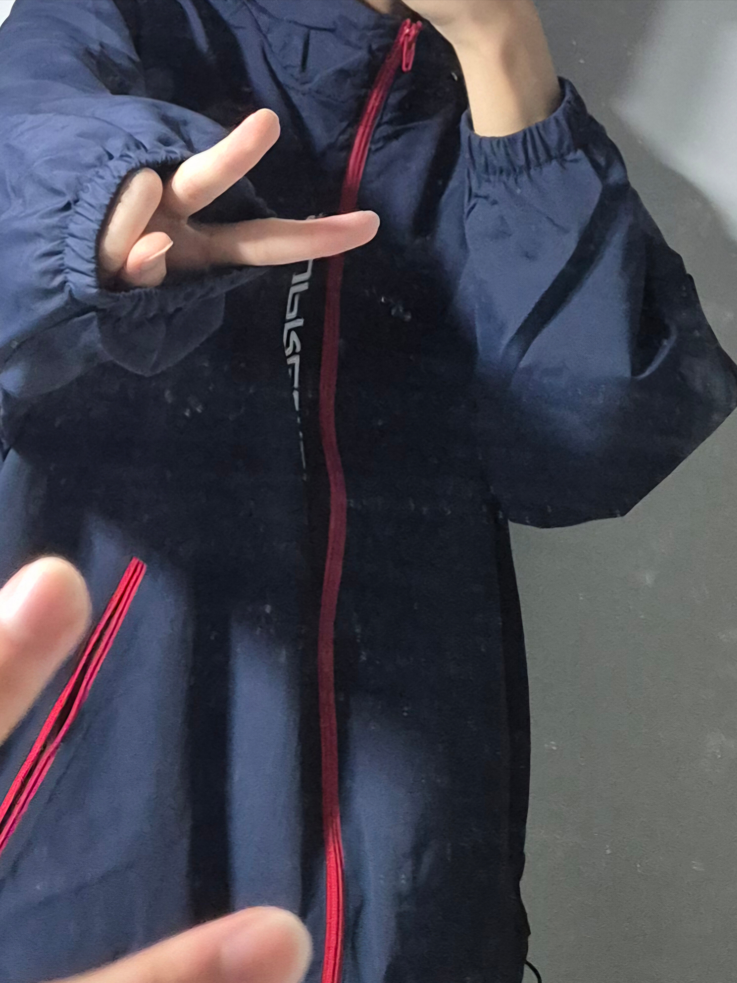 Supreme Contrast Zip Track Jacket Navy - 25SS 착용 스타일