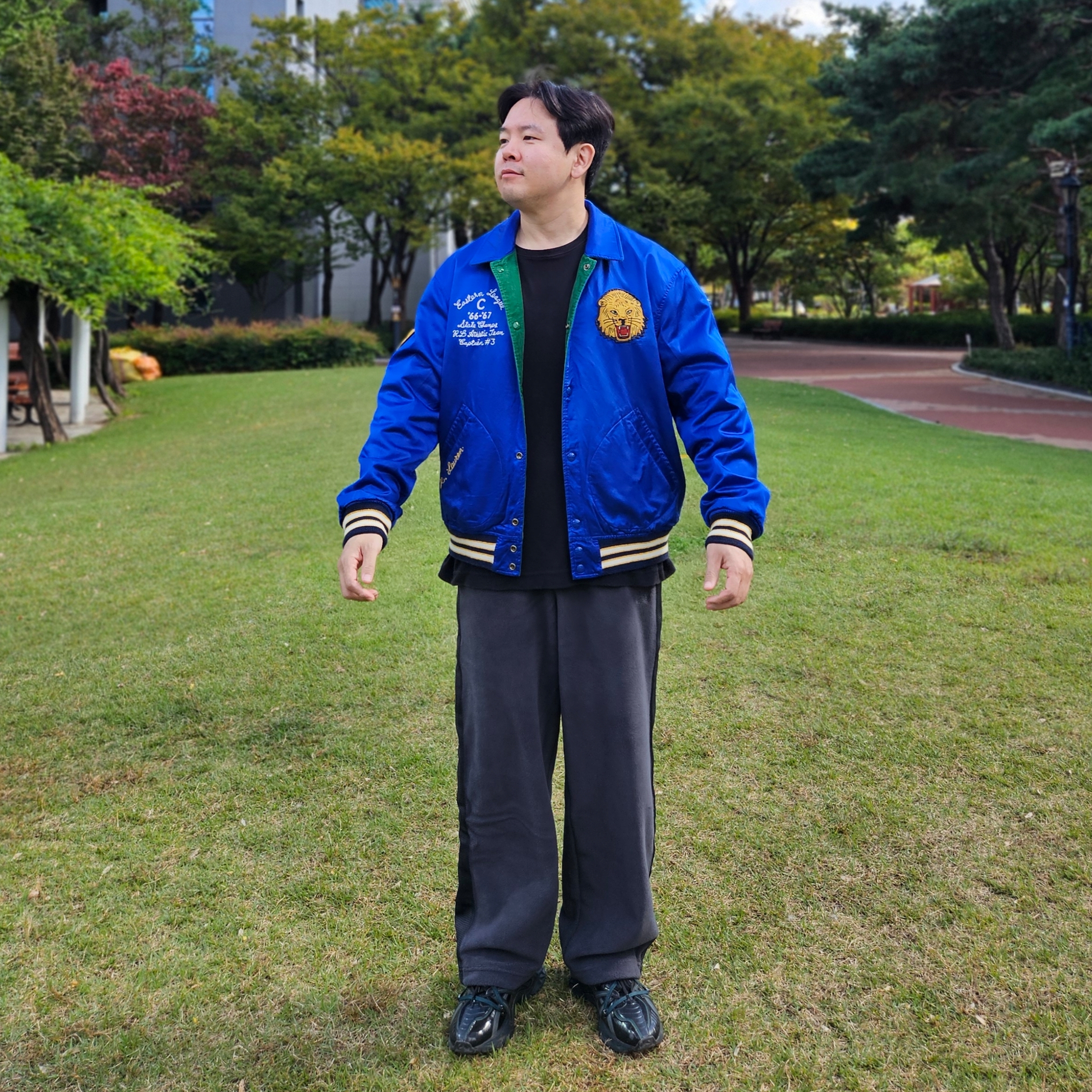Asics x Andersson Bell HN2-S Protoblast Black, Uniqlo x Needles Fleece Wide Pants Dark Gray - KR 착용 스타일 - 2