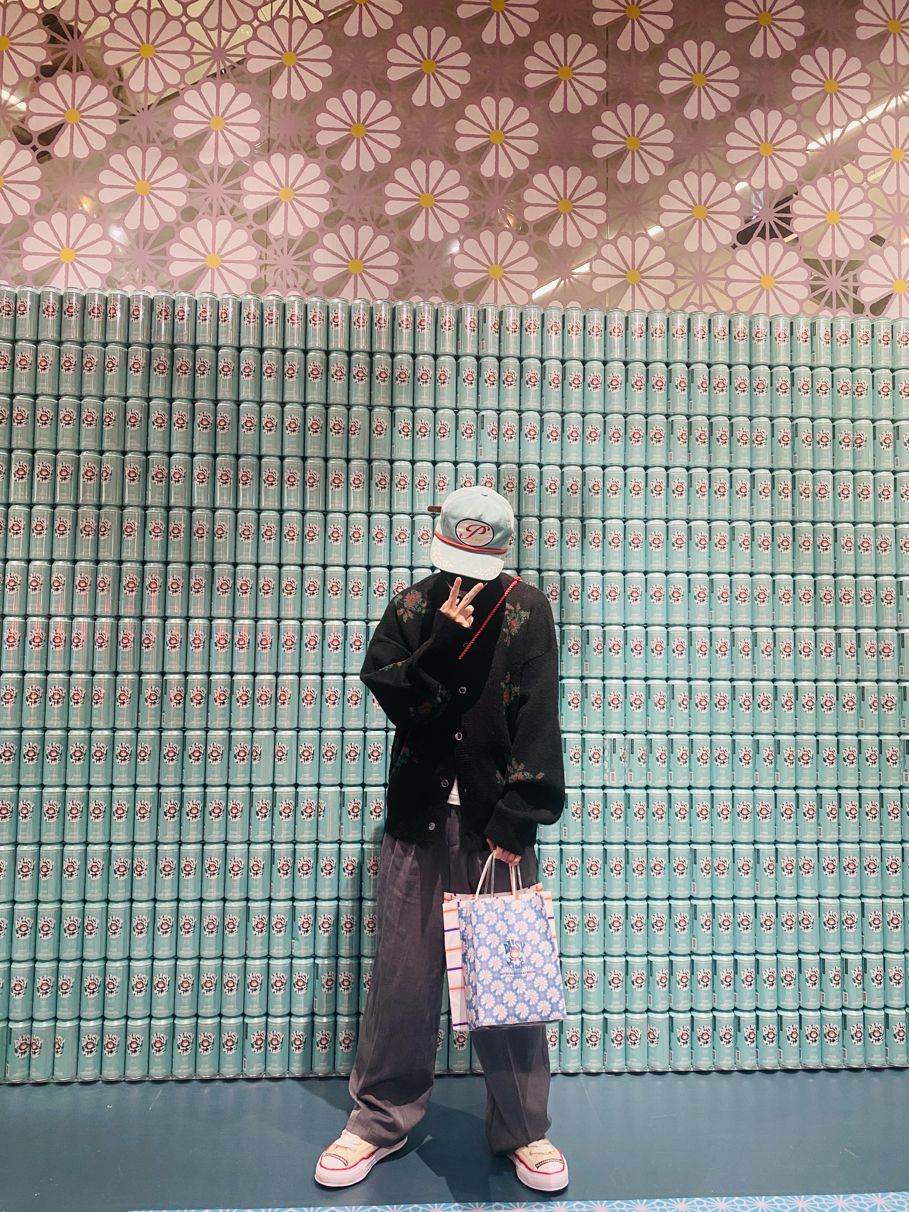 Peaceminusone 5 Panel Ball Cap #2 Mint, Maison Mihara Yasuhiro Peterson OG Sole Canvas Low-top Sneakers Natural 착용 스타일 - 1