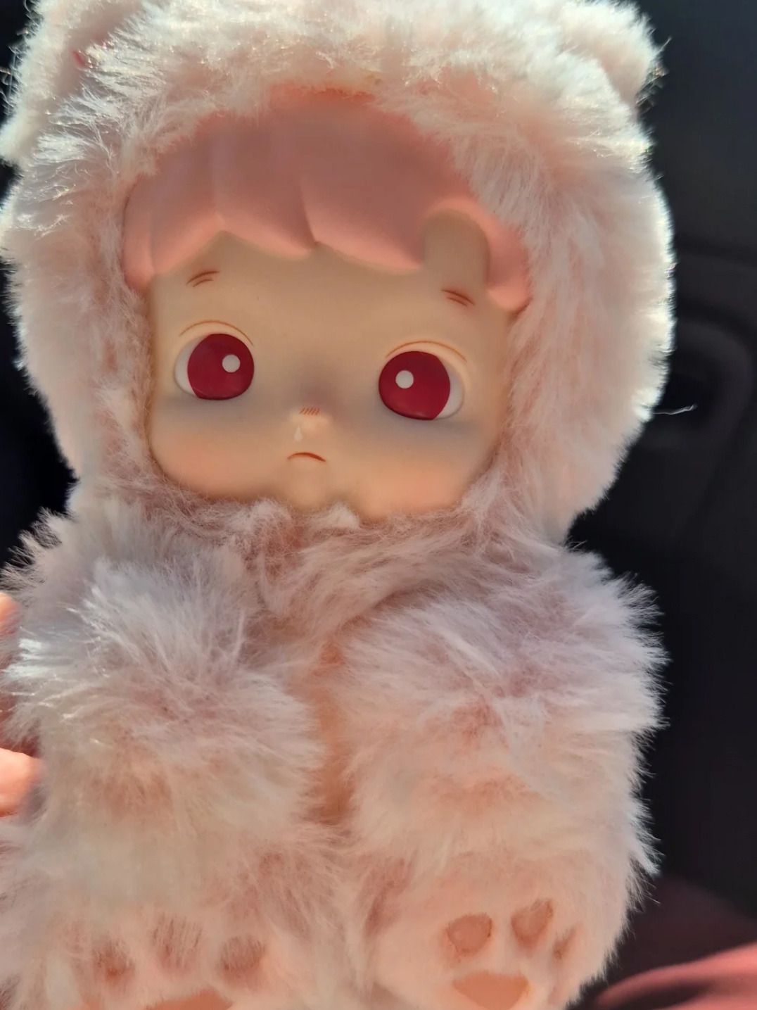 Pop Mart Hacipupu Gummy Bear Series Vinyl Plush Pendant Peach Flavor (Opened Case) 착용 스타일