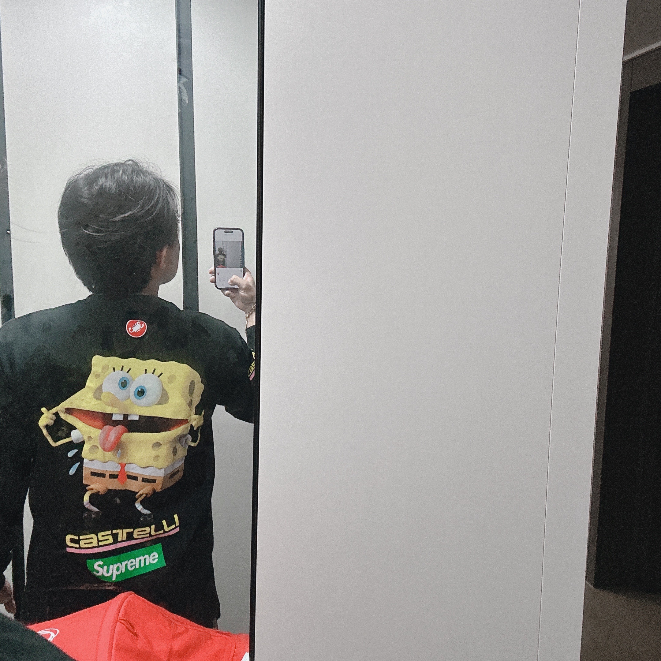 Supreme x SpongeBob SquarePants Castelli Racing L/S T-Shirt Black - 25SS 착용 스타일