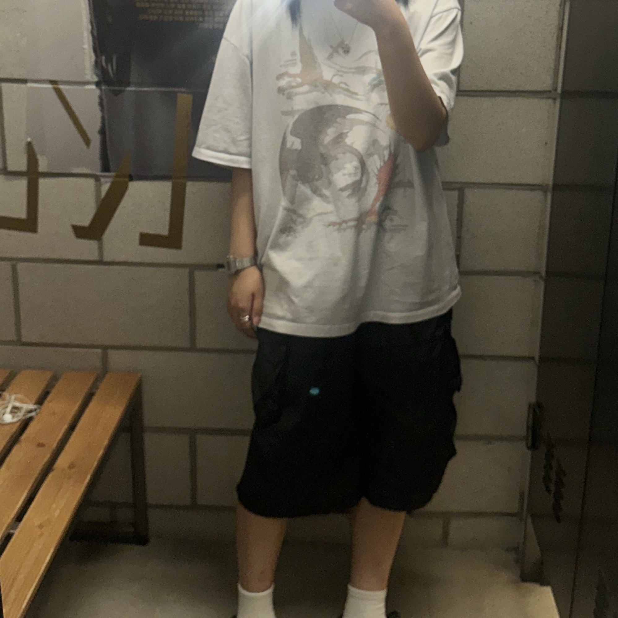 Dickies Loose Fit 13 Inch Flat Front Work Shorts Black 착용 스타일