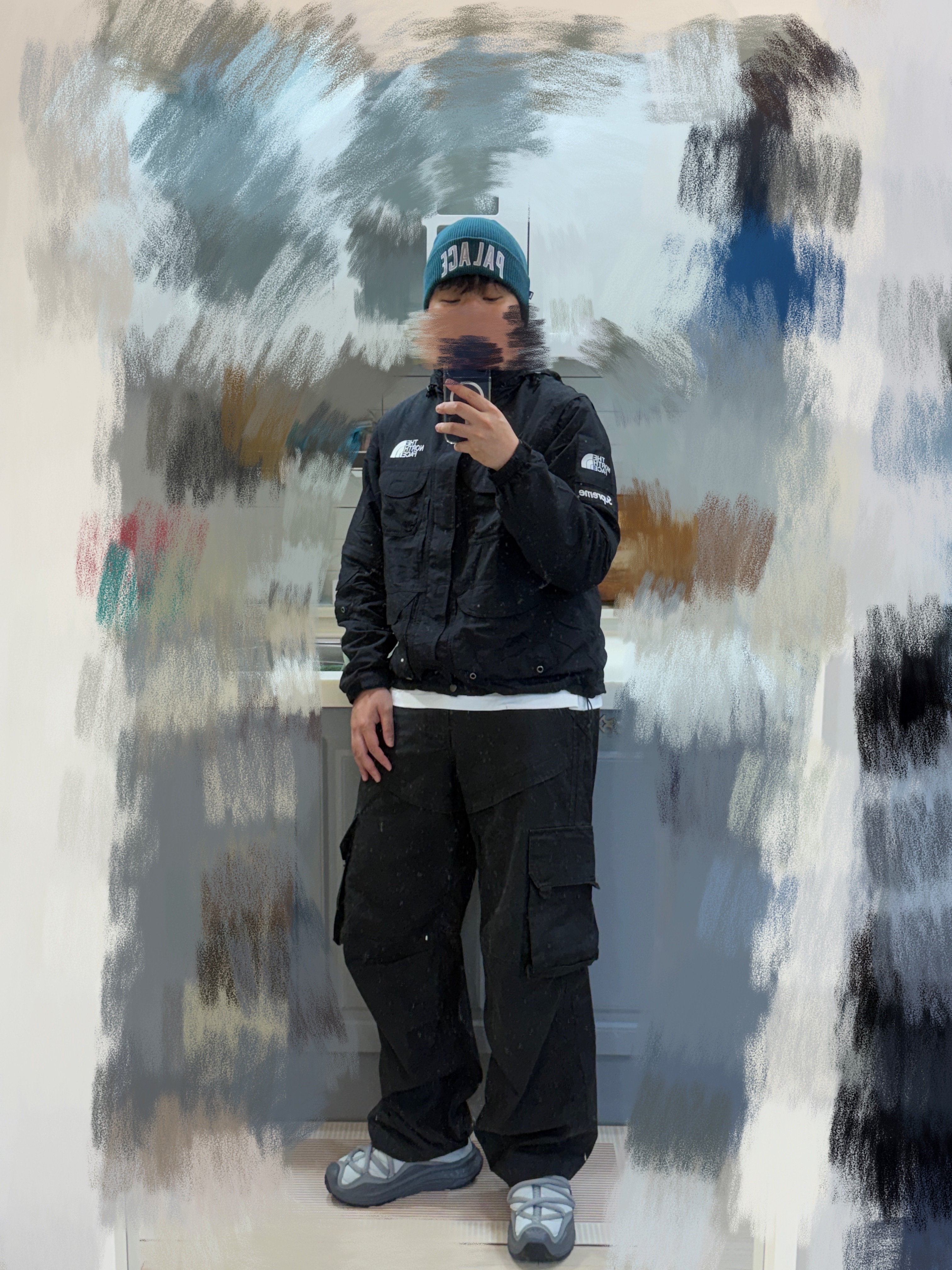 Palace Zip Pocket Beanie Green - 22SS, Supreme x The North Face Trekking Convertible Jacket Black - 22SS 착용 스타일 - 2