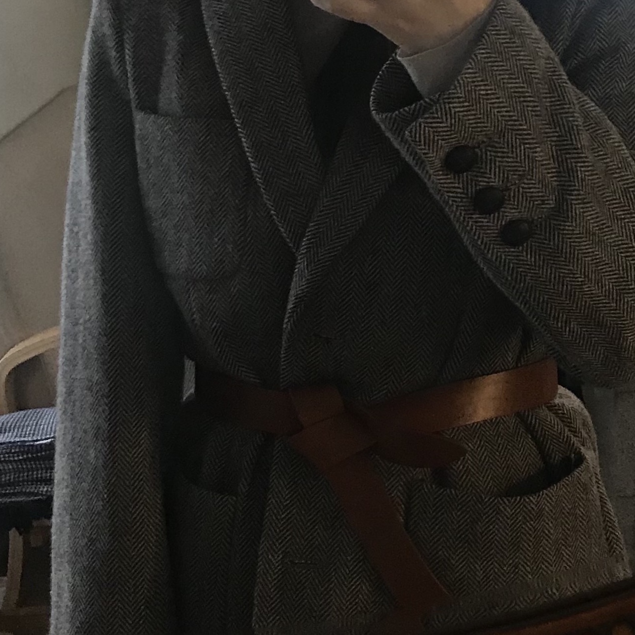 (W) Isabel Marant Lecce Tie Up Leather Belt Black Natural 착용 스타일