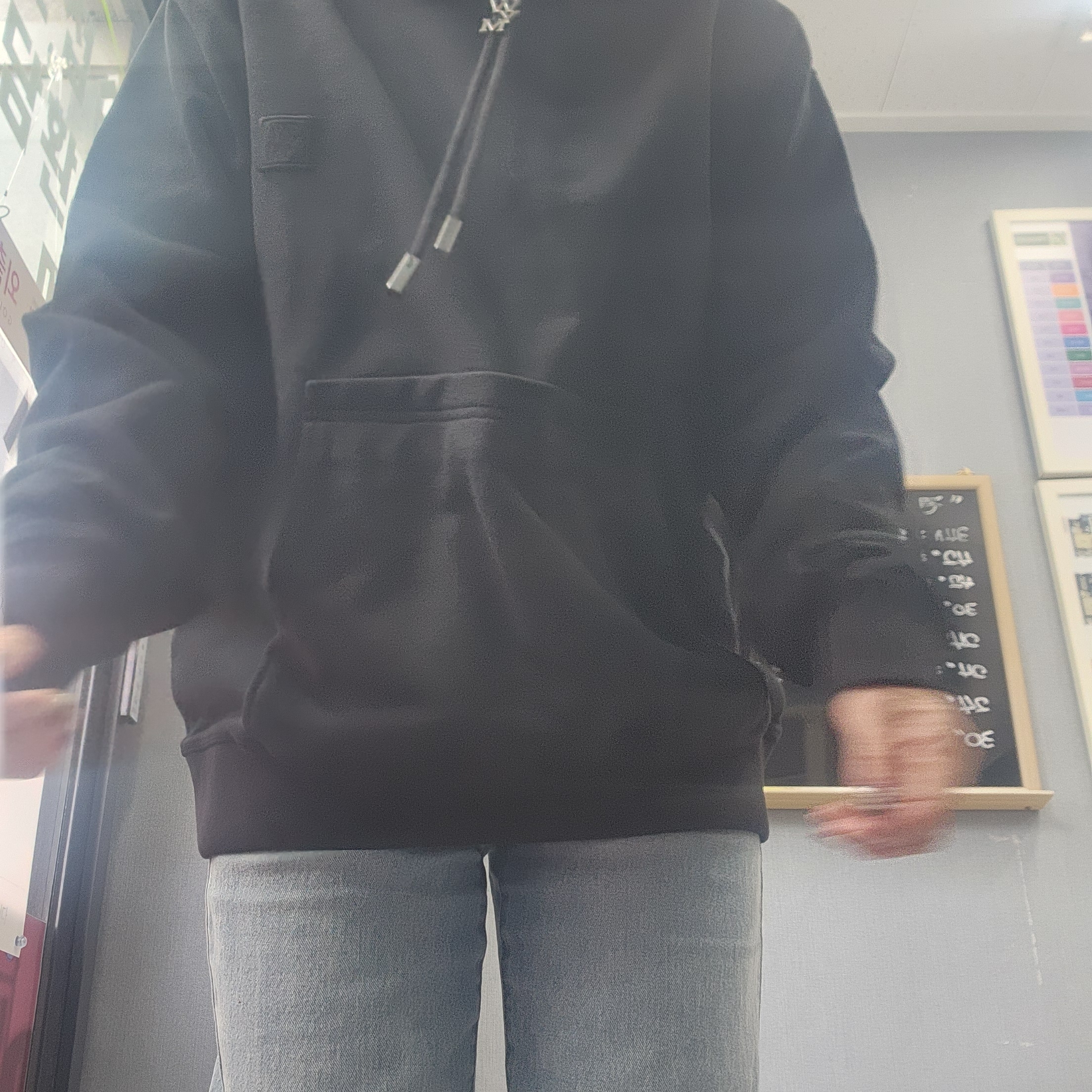 Wooyoungmi Back Logo Hoodie Black - 25FW 착용 스타일 - 1