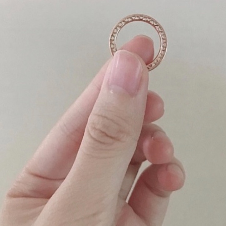 (W) Pandora Hearts & Pandora Logo Ring Sterling Silver 착용 스타일