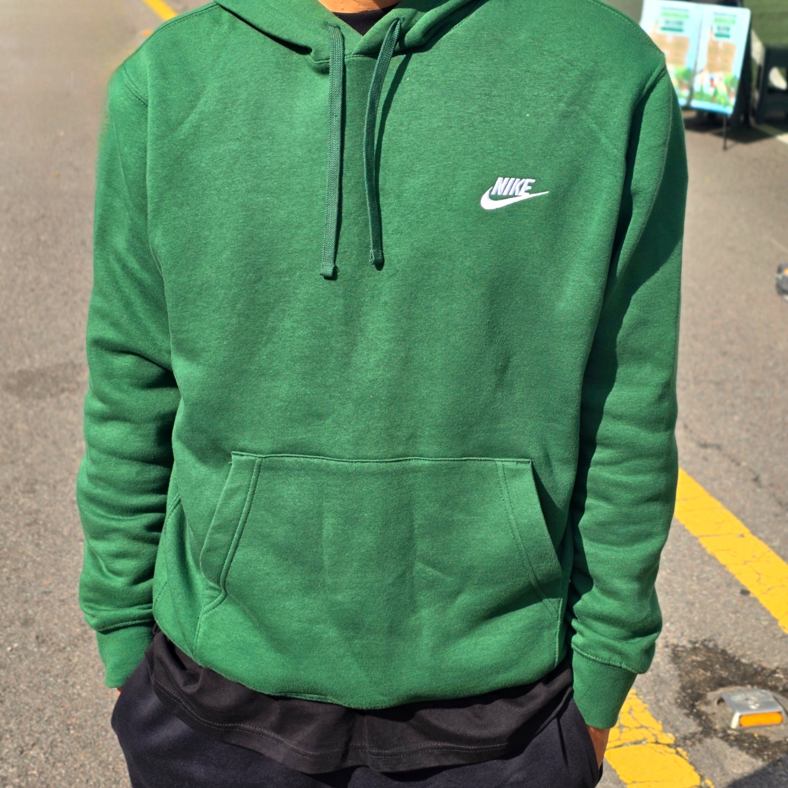 Nike NSW Club Fleece Pullover Hoodie Gorge Green - Asia, Nike NSW Club Fleece Pullover Hoodie Gorge Green - US/EU 착용 스타일 - 1