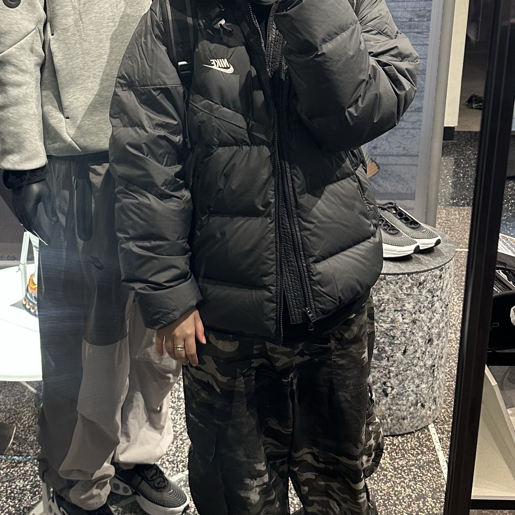 Nike NSW Puffer Jacket Black - Asia 착용 스타일