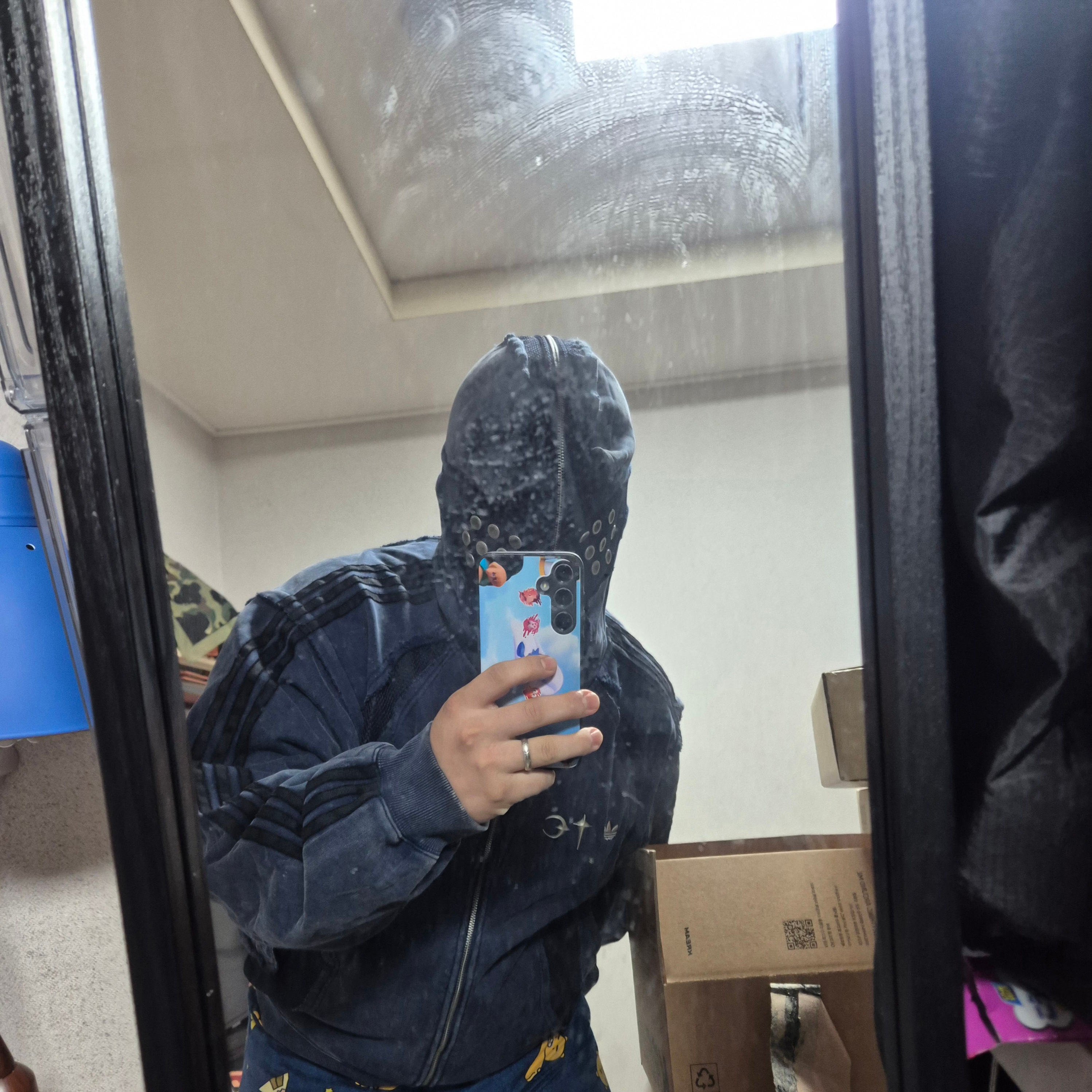 Adidas x Thug Club Teamgeist Sweat Hooded Zip Up Night Indigo - KR Sizing 착용 스타일