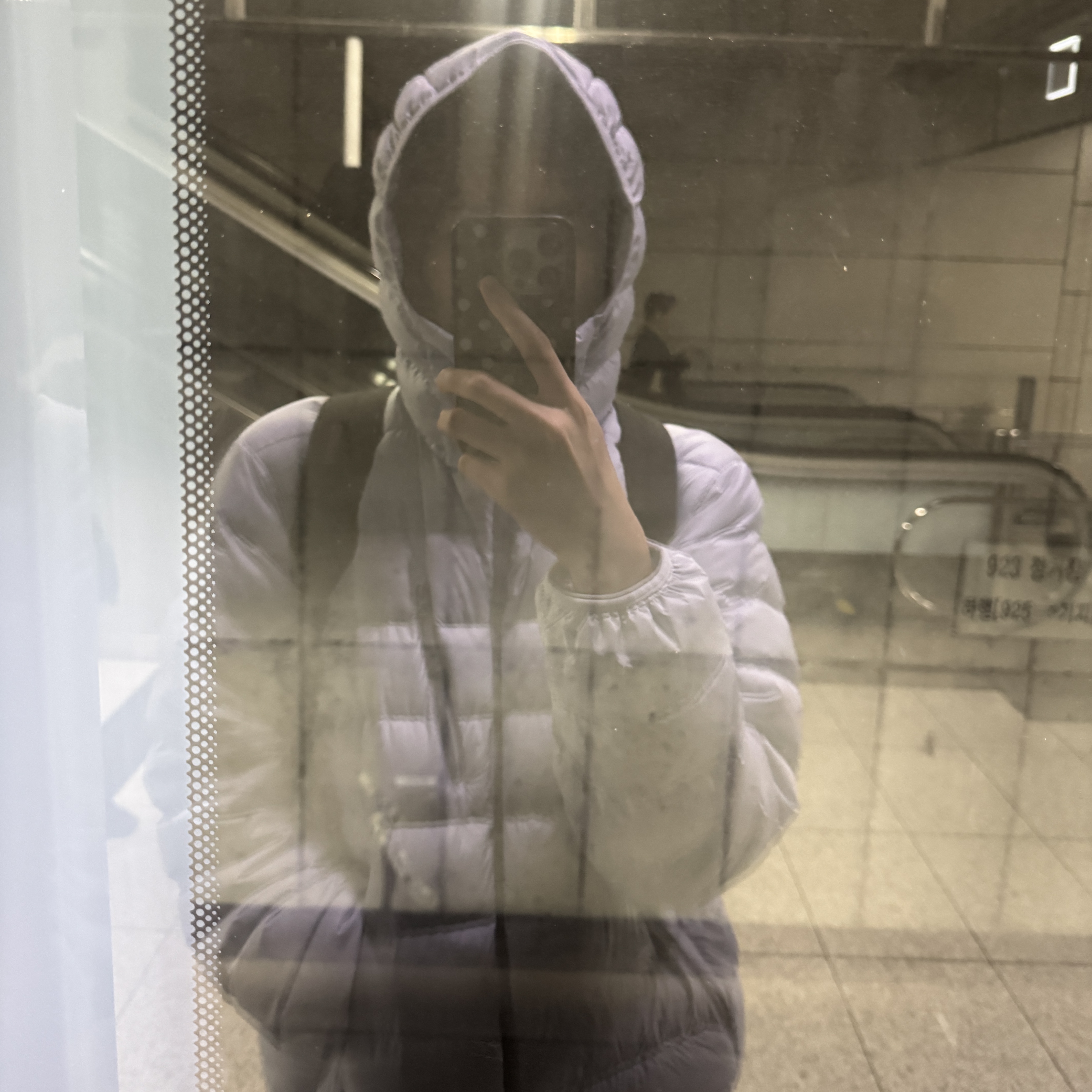 Musinsa Standard City Leisure Hooded Light Down Jacket Cloudy Blue 착용 스타일 - 2