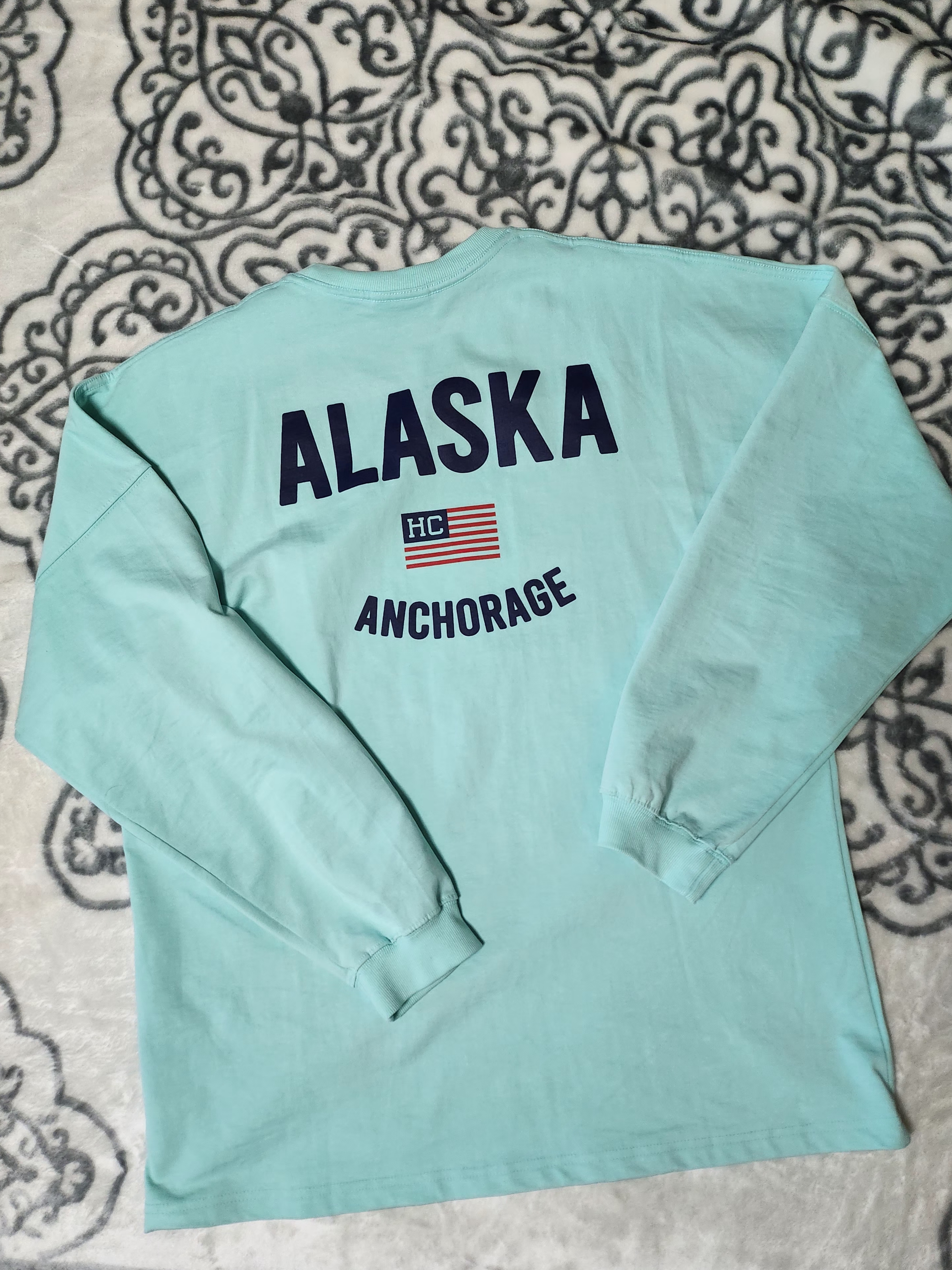 Hotel Cerritos Alaska HC Long Sleeve T-Shirt Mint 착용 스타일 - 2