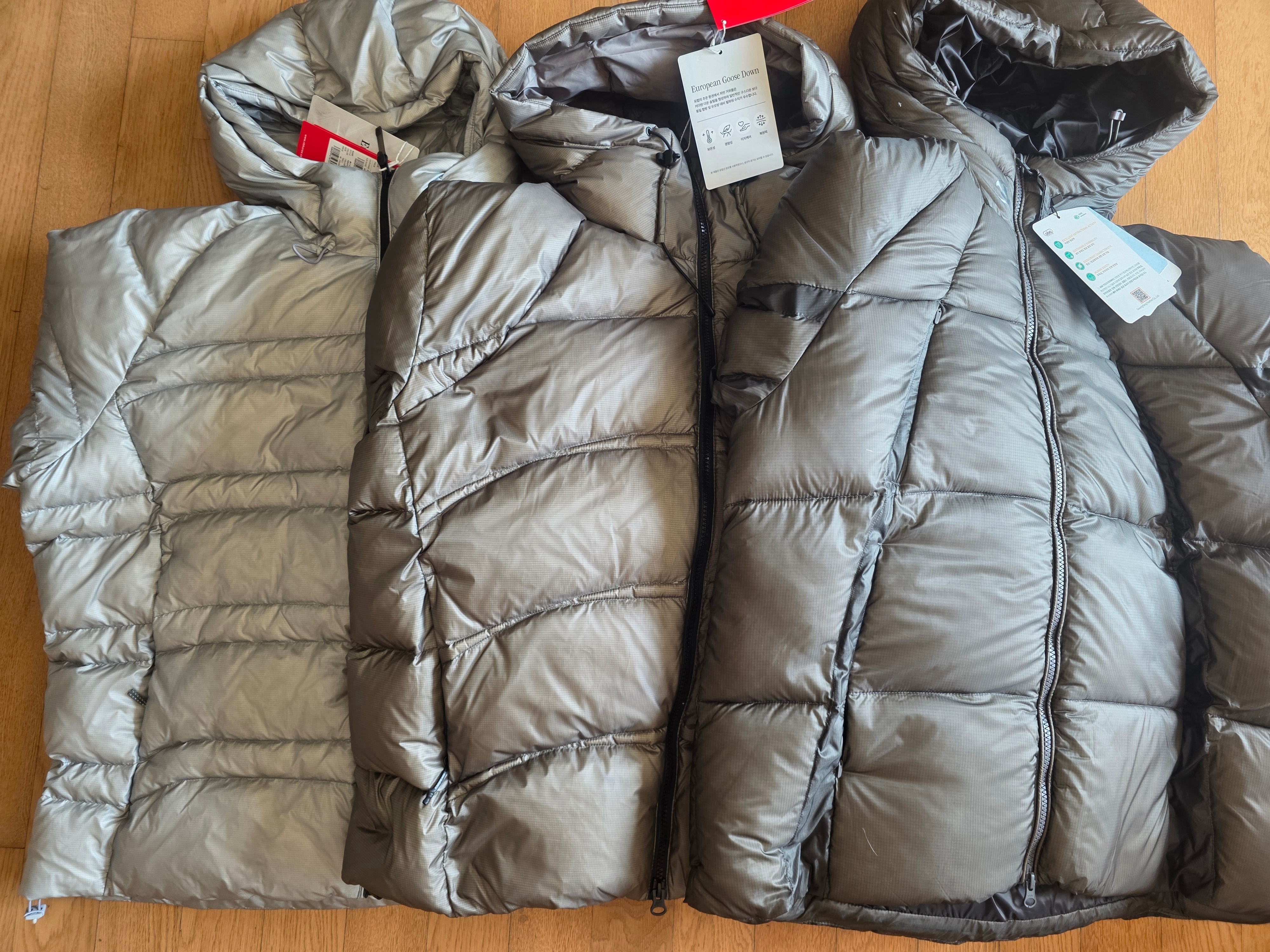 New Balance Flying 77 Superlight Hooded Heavy Goose Down Gray, New Balance Flying 77 Superlight Hooded Goose Down Jacket Light Gray 착용 스타일