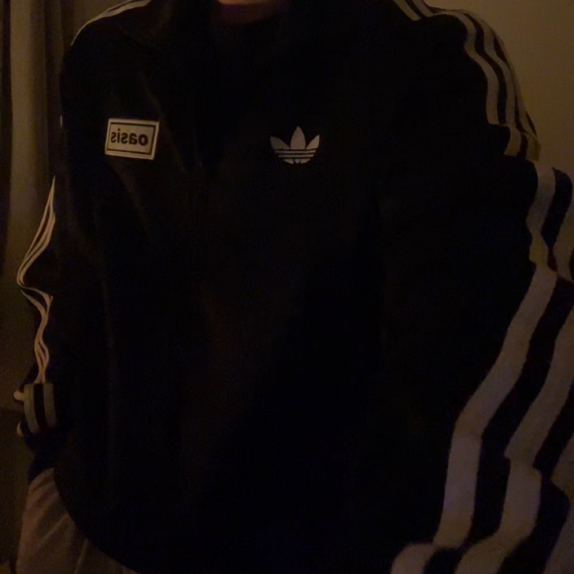 Adidas x Oasis Tour Firebird Track Top Black - KR Sizing 착용 스타일