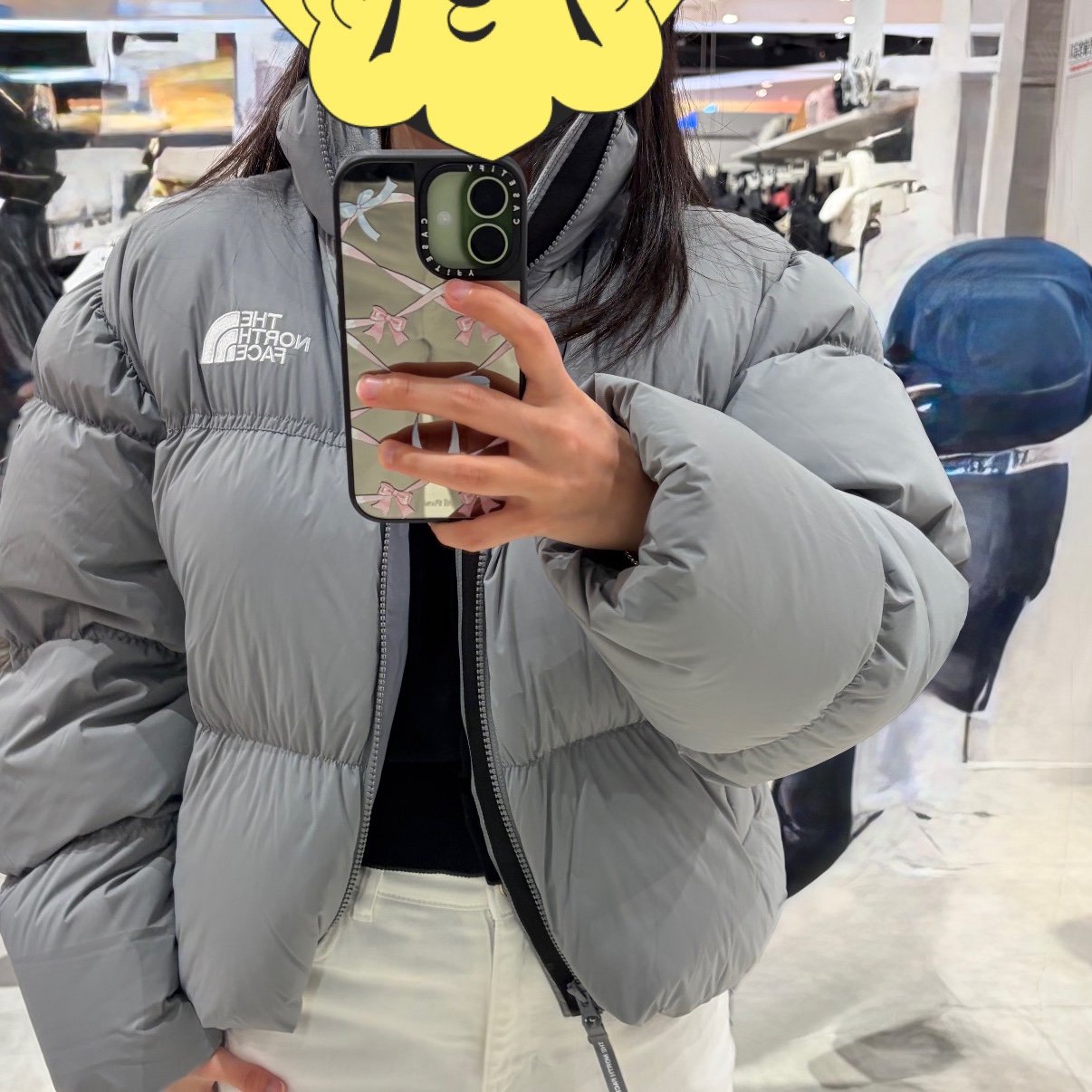 (W) The North Face Ella Down Jacket RDS Gray - 25FW 착용 스타일