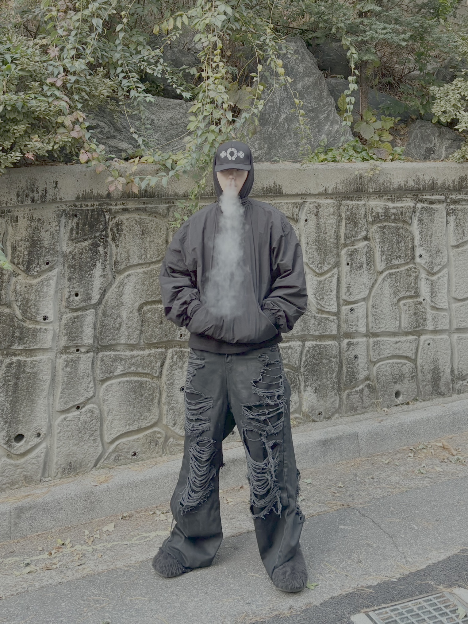 Chrome Hearts Horseshoe Denim Baseball Hat Black, Wapworks Worksout Track Jacket 착용 스타일 - 1