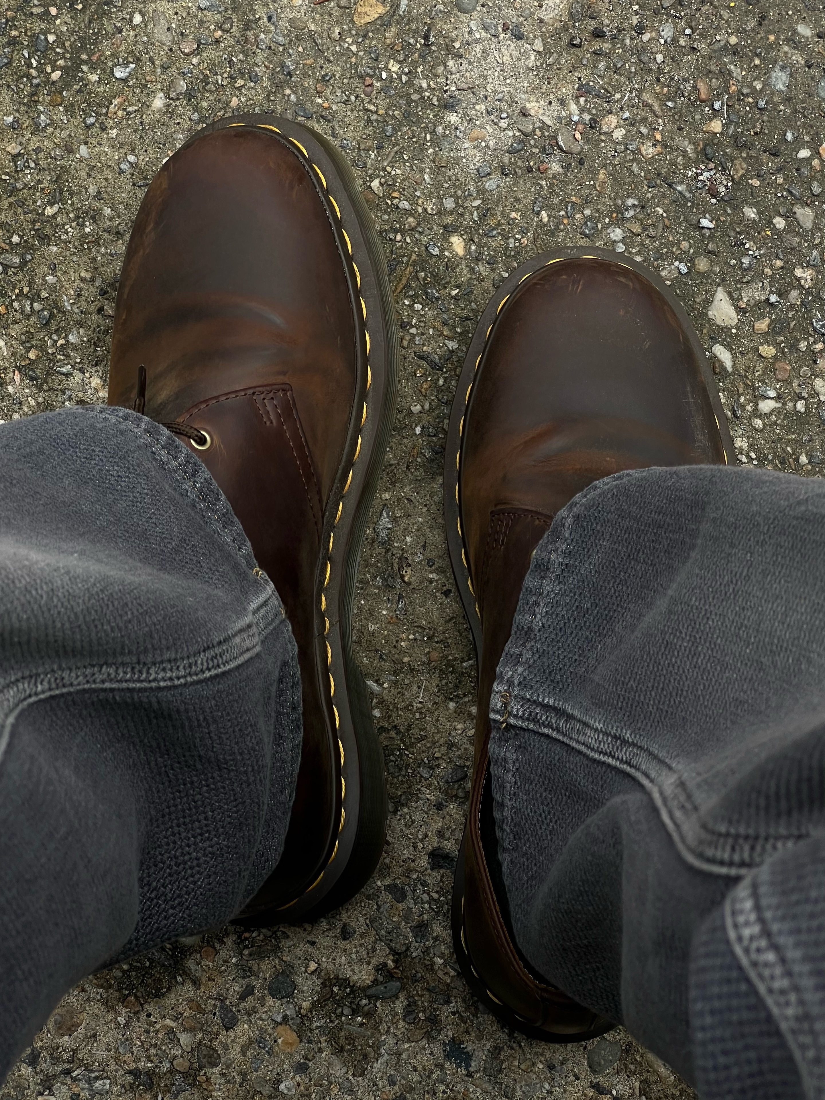Dr. Martens 1461 Crazy Horse Dark Brown 착용 스타일 - 2