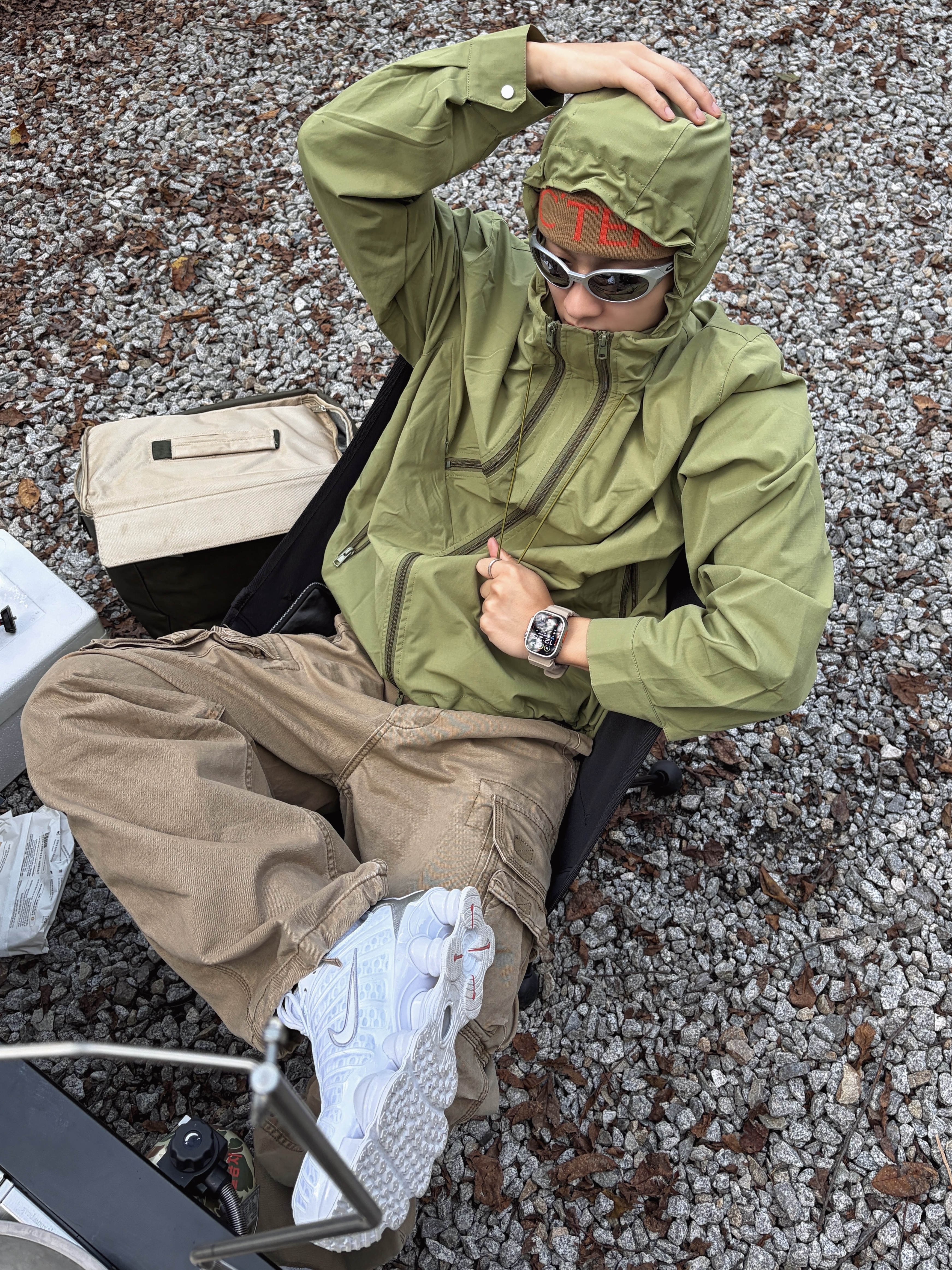 Nike Shox TL Metallic Silver, Oakley Eye Jacket Redux Silver Frame Prizm Black Polarized Lenses High Bridge Fit 착용 스타일