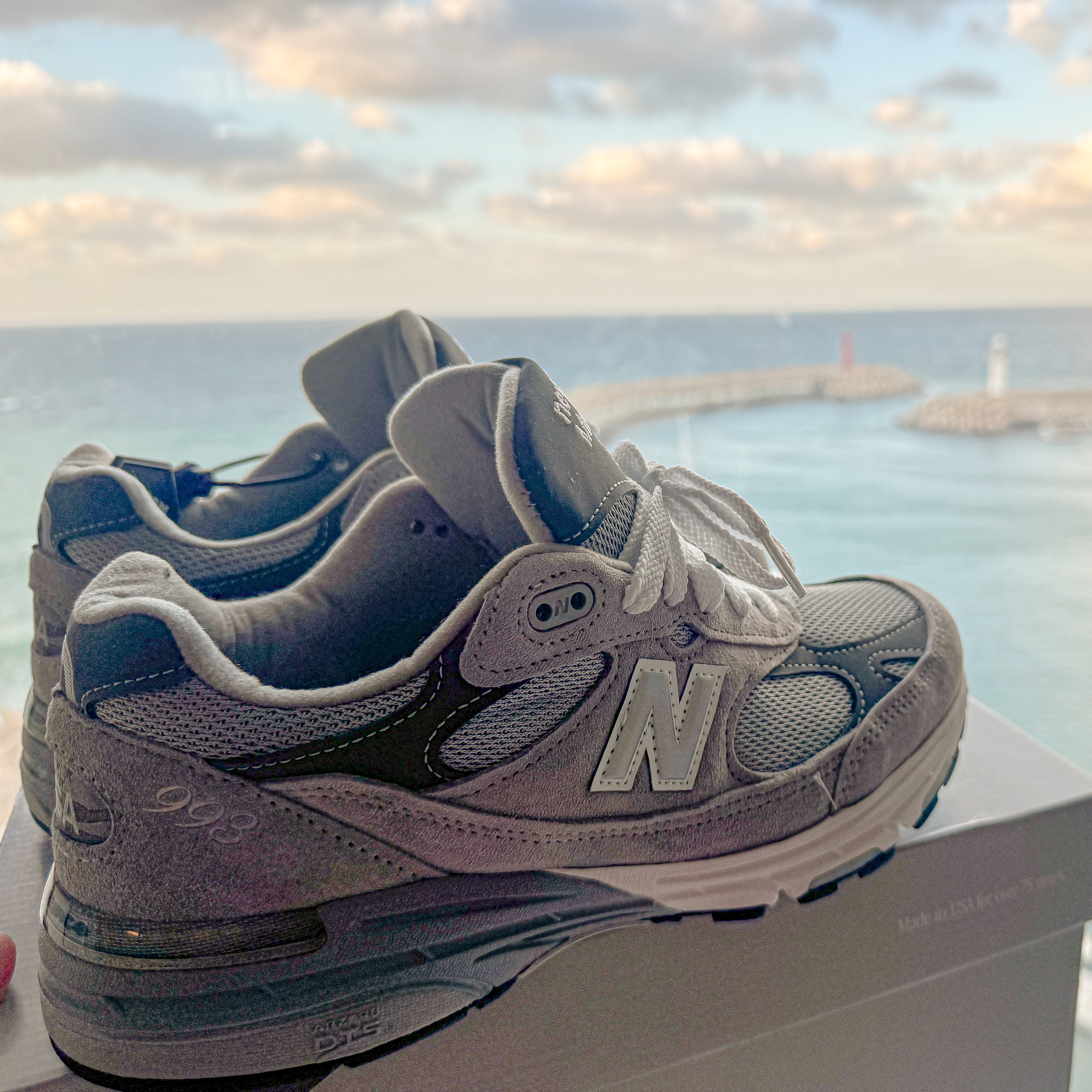 New Balance 993 Made in USA Grey - D Standard 착용 스타일 - 1
