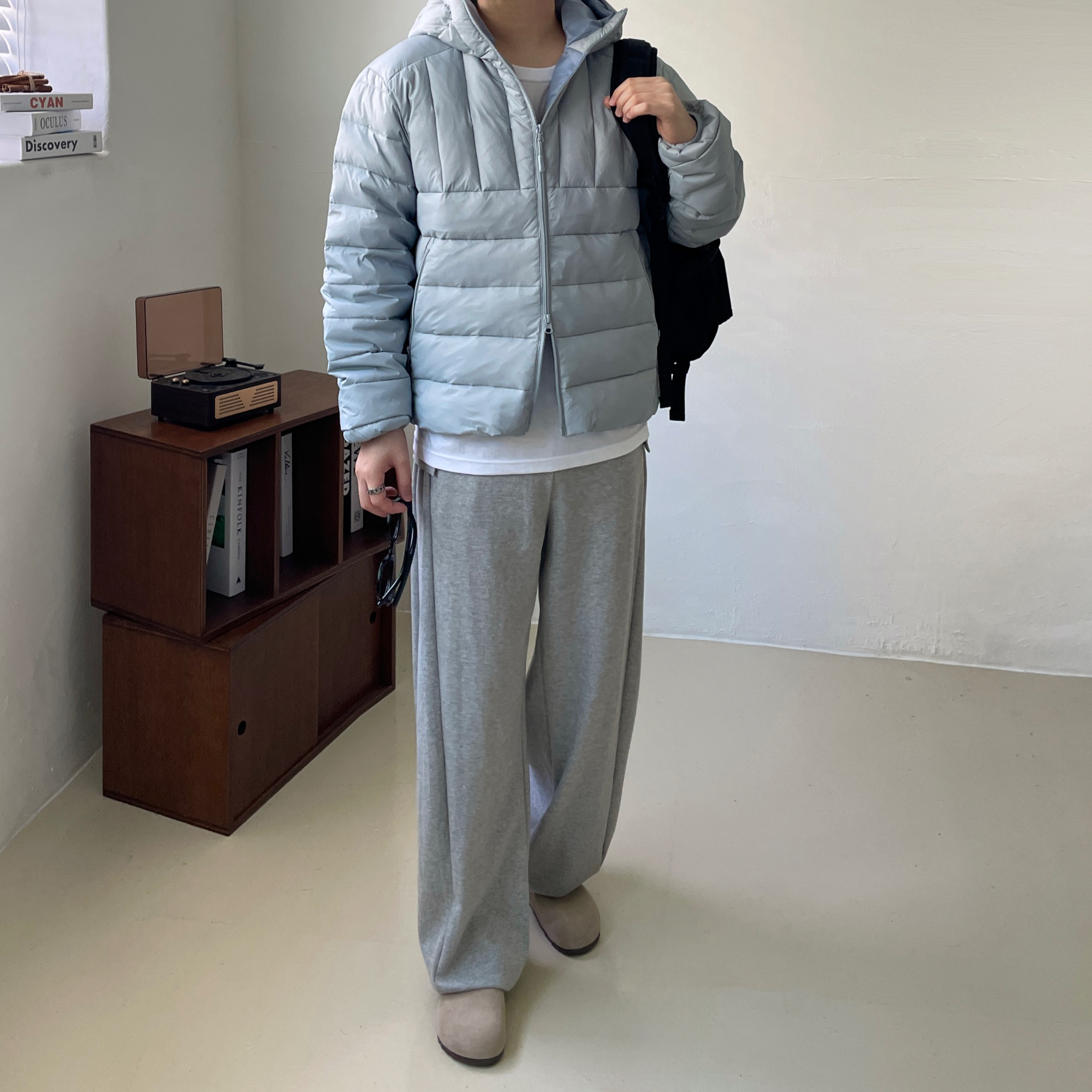 Birkenstock Boston Soft Footbed Taupe - Narrow 착용 스타일 - 2