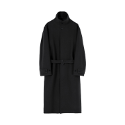 BROWNYARD Pure Wool Stand Collar Coat Black