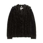 (W) H&M x Glenn Martens Cable Knit Cardigan Black