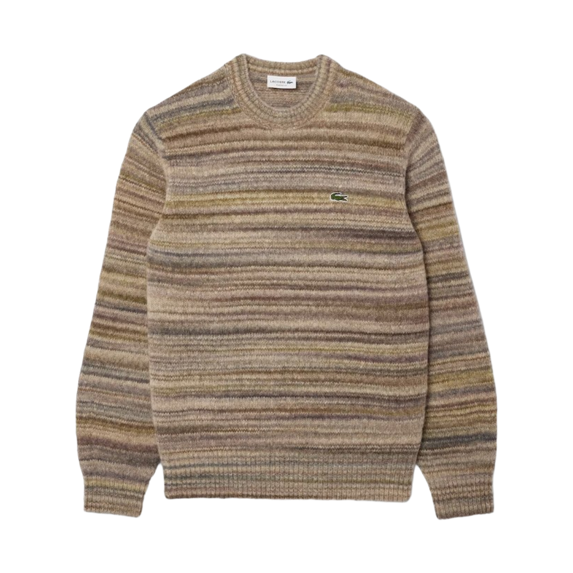 AH5221-55N-9IP Lacoste Stripe Crewneck Sweater Brown Stripe