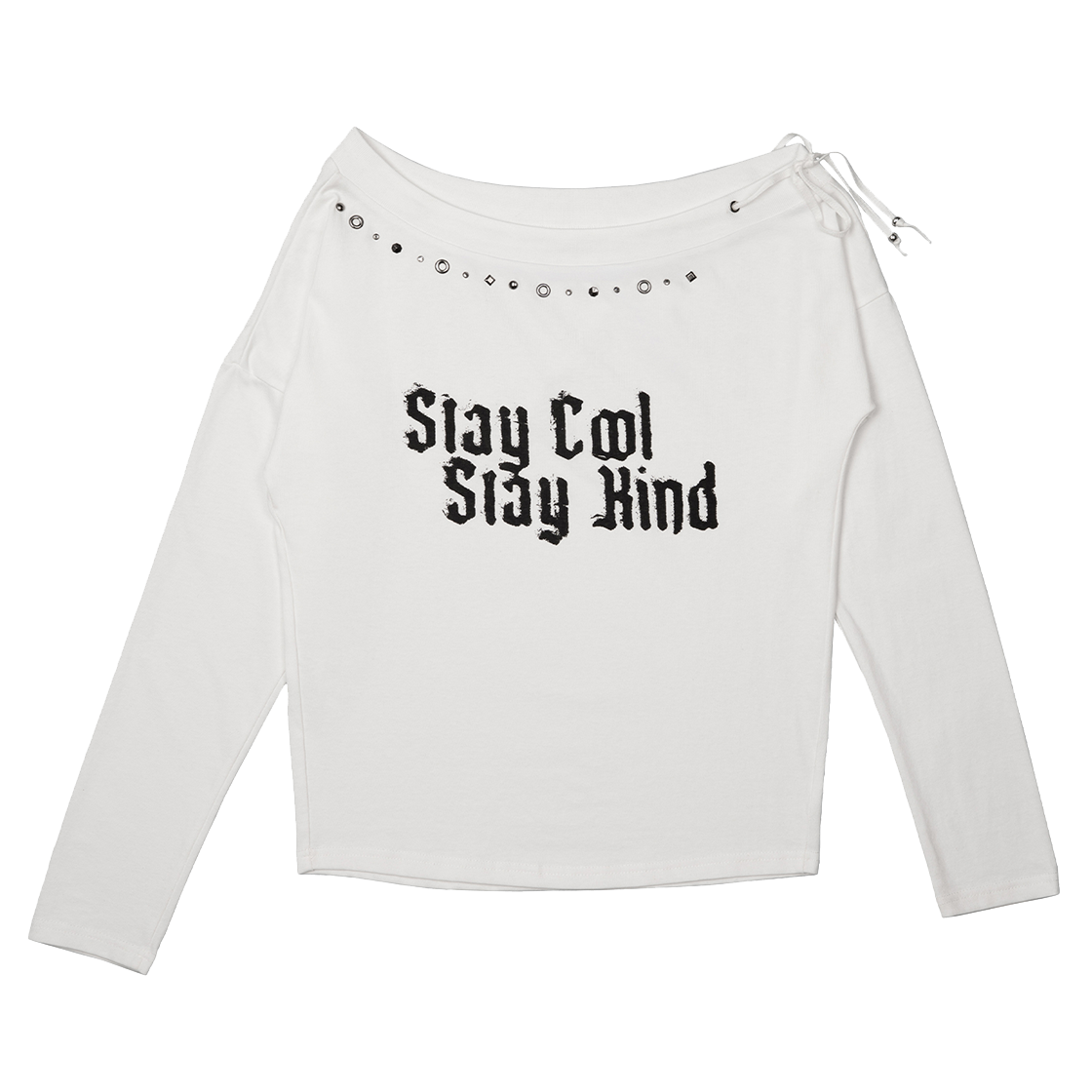 P0000EOP Roughneck Slay Off-Sholder Top White