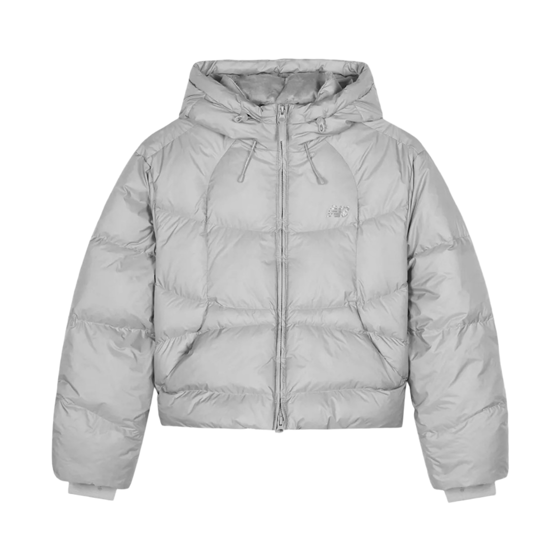 (W) 뉴발란스 플라잉 후드 숏 다운 자켓 실버((W) New Balance Flying Hooded Short Down Jacket Silver)