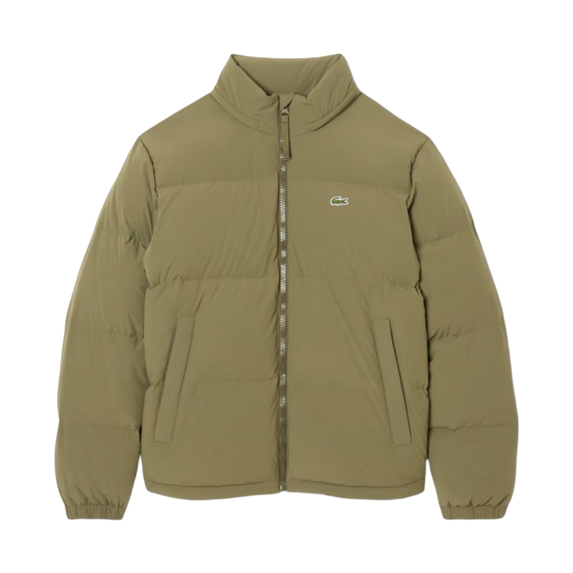 BH9052-55N-E9F Lacoste High-Neck Duck Down Puffer Khaki
