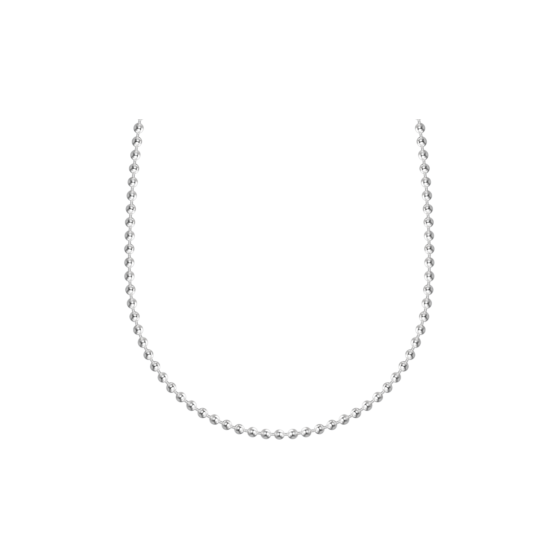 바이위켄드 3mm 볼 네크리스 실버