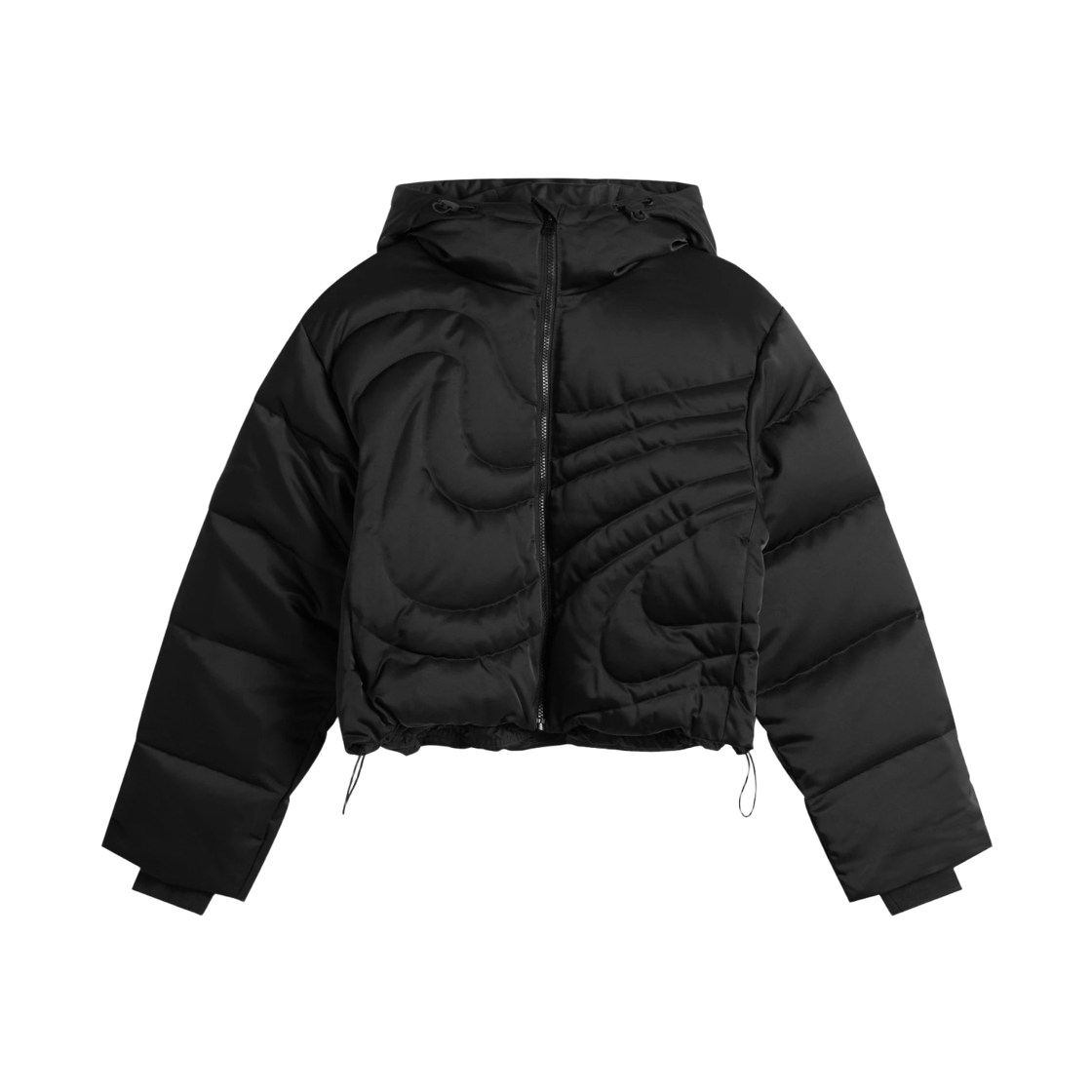 (W) 나이키 NSW 스우시 시리즈 써마핏 오버사이즈 다운 퍼퍼 자켓 블랙 - 아시아