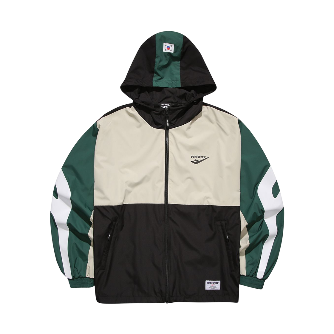 PW3MW20X111 Prospecs Logo Point Warmup Windbreaker Beige Green