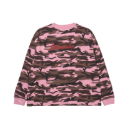 emostanceclub Camouflage Waffle Long Sleeve T-Shirt Pink