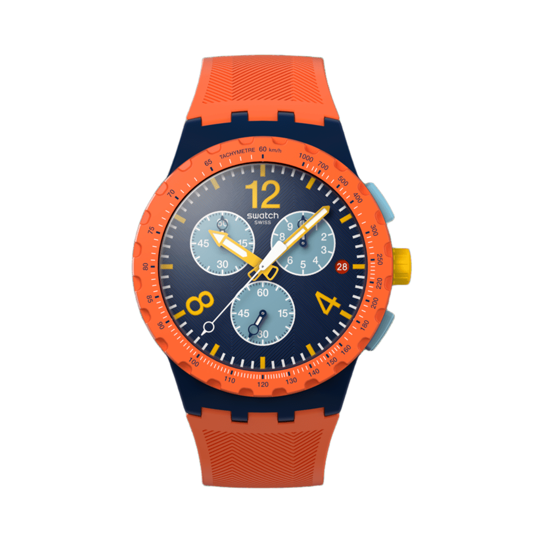 SUSI400 Swatch Camo Flash 42mm Quartz Matte Orange