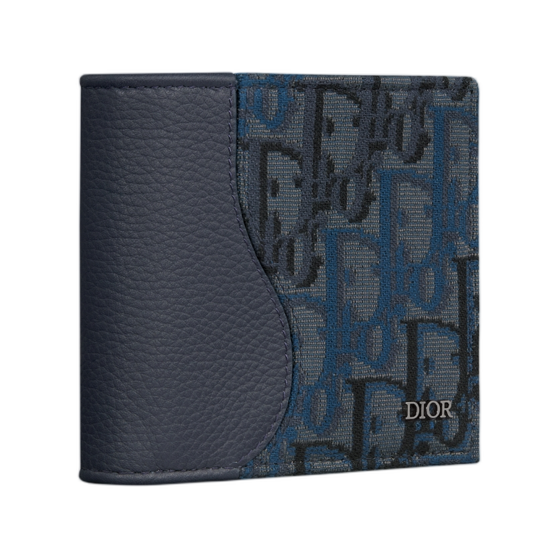 디올 새들 바이폴드 월렛 그레인드 카프스킨 & 디올 오블리크 트리오 자카드 마르퀘트리 딥 블루 딥 블루(Dior Saddle Bifold Wallet Grained Calfskin & Dior Oblique Trio Jacquard Marquetry Deep Blue Deep Blue) - 2