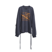 Wapworks Wp Military Shirring Crop Crewneck Navy