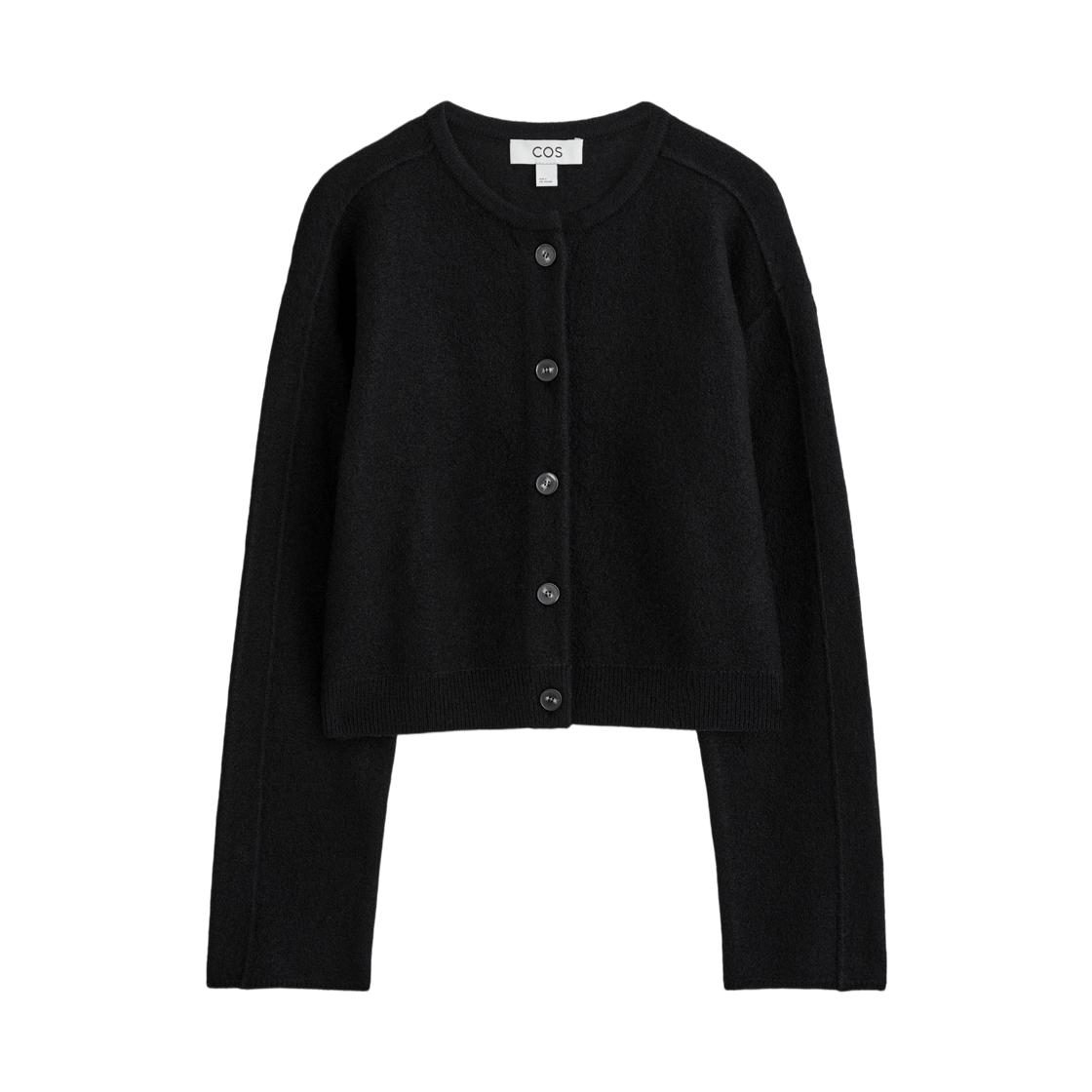 1303284001 (W) COS Boiled Wool Cardigan Black