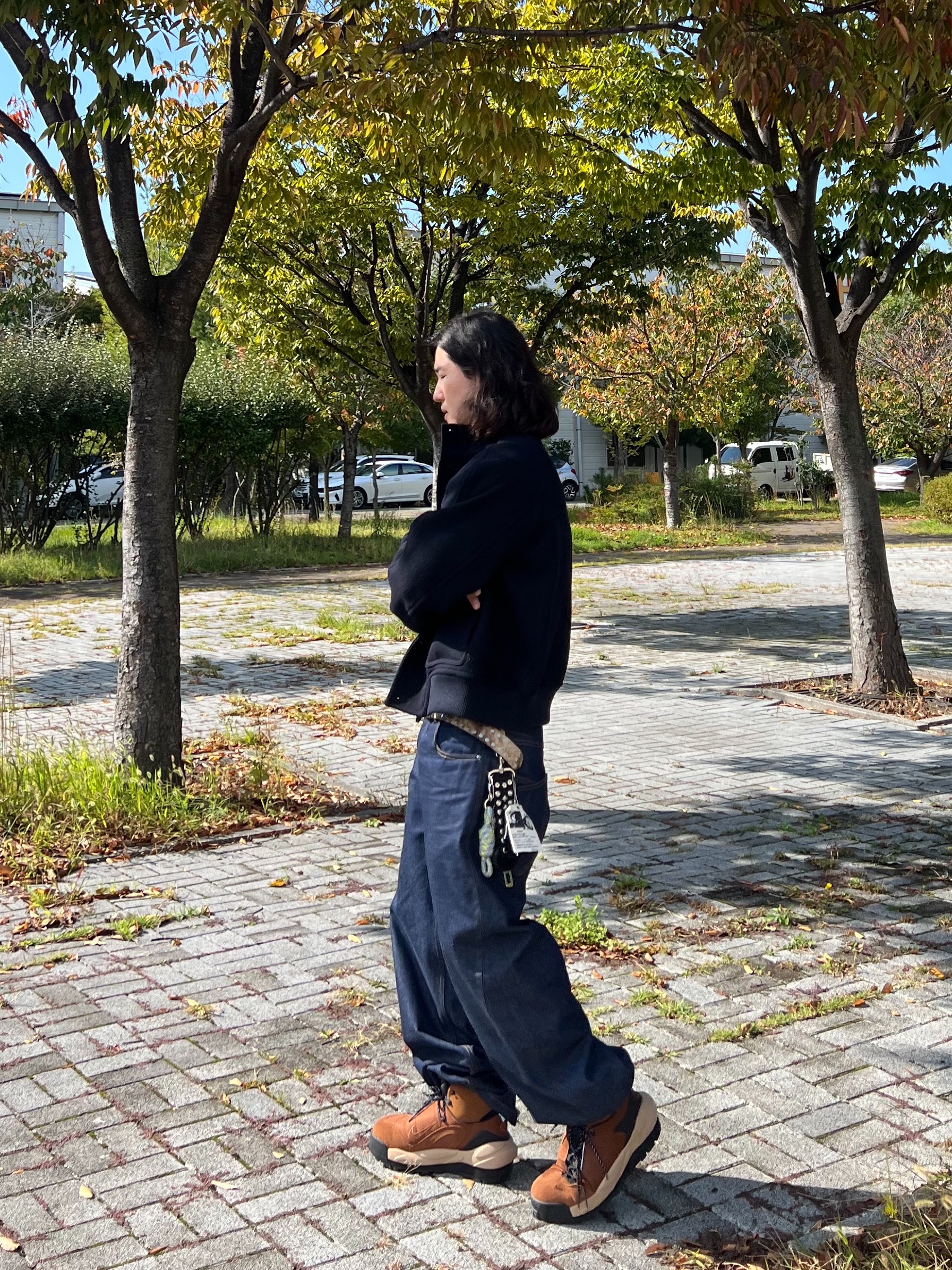 Nike x Sacai Magmascape SP Pecan 착용 스타일 - 6