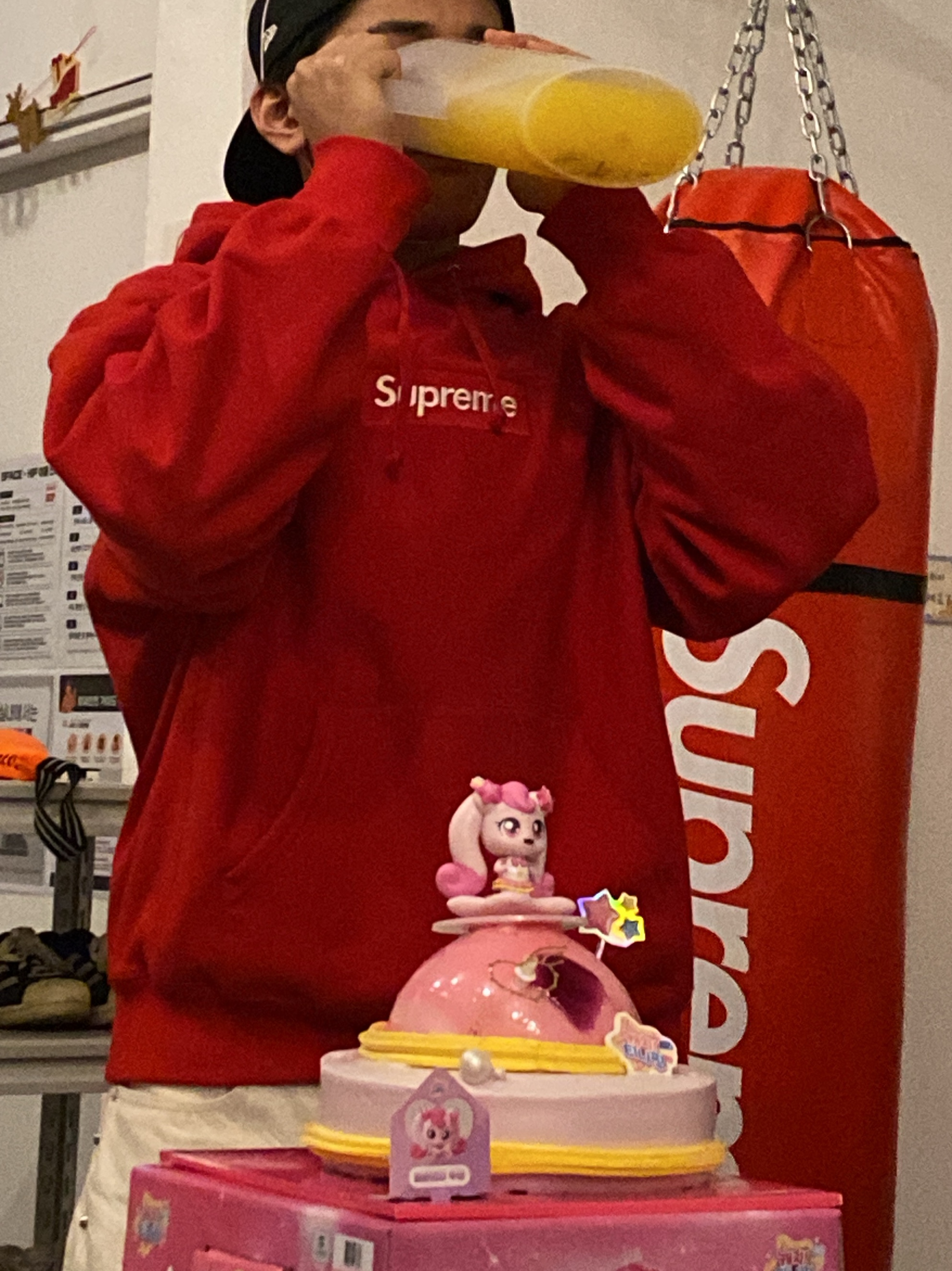 Supreme Box Logo Hooded Sweatshirt Red - 23FW 착용 스타일