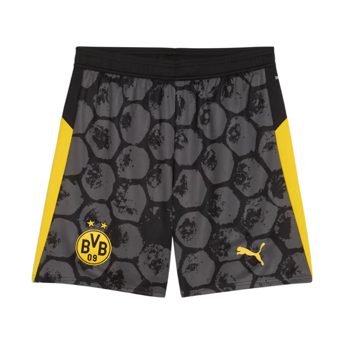 푸마 x 키드슈퍼 브루시아 도르트문트 쇼츠 블랙 패스터 옐로우 (논 마킹 버전)(Puma x KidSuper Borussia Dortmund Shorts Black Faser Yellow (Non Marking Ver.))