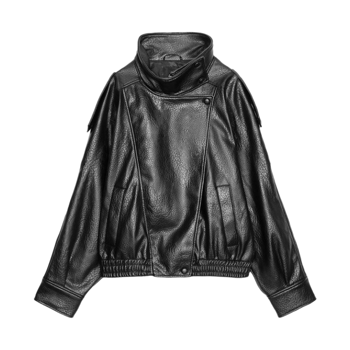 자라 포우 레더 자켓 블랙(Zara Faux Leather Jacket Black)