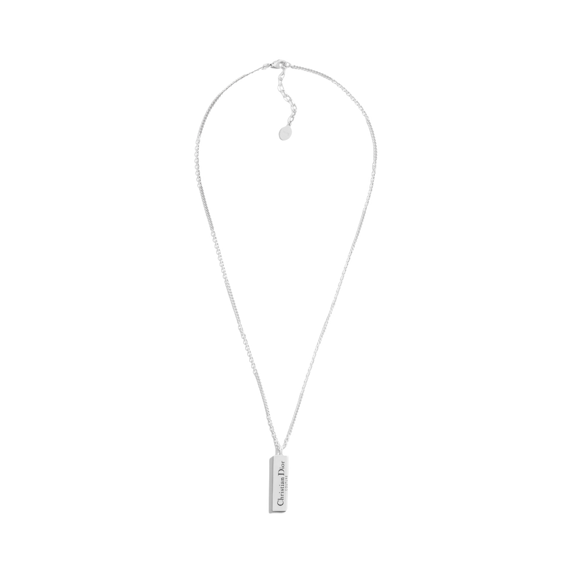 N3506HOMST-D992 Dior Christian Dior Couture Cut Plate Pendant Necklace Resin Silver Black