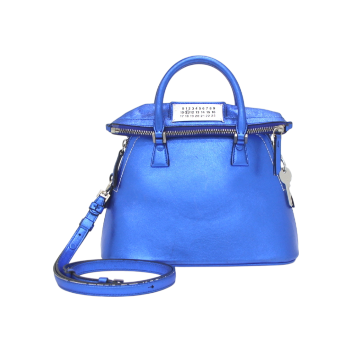 ITNTUQJ6SK8C Maison Margiela 5AC Metallic Blue Tote & Shoulder Bag