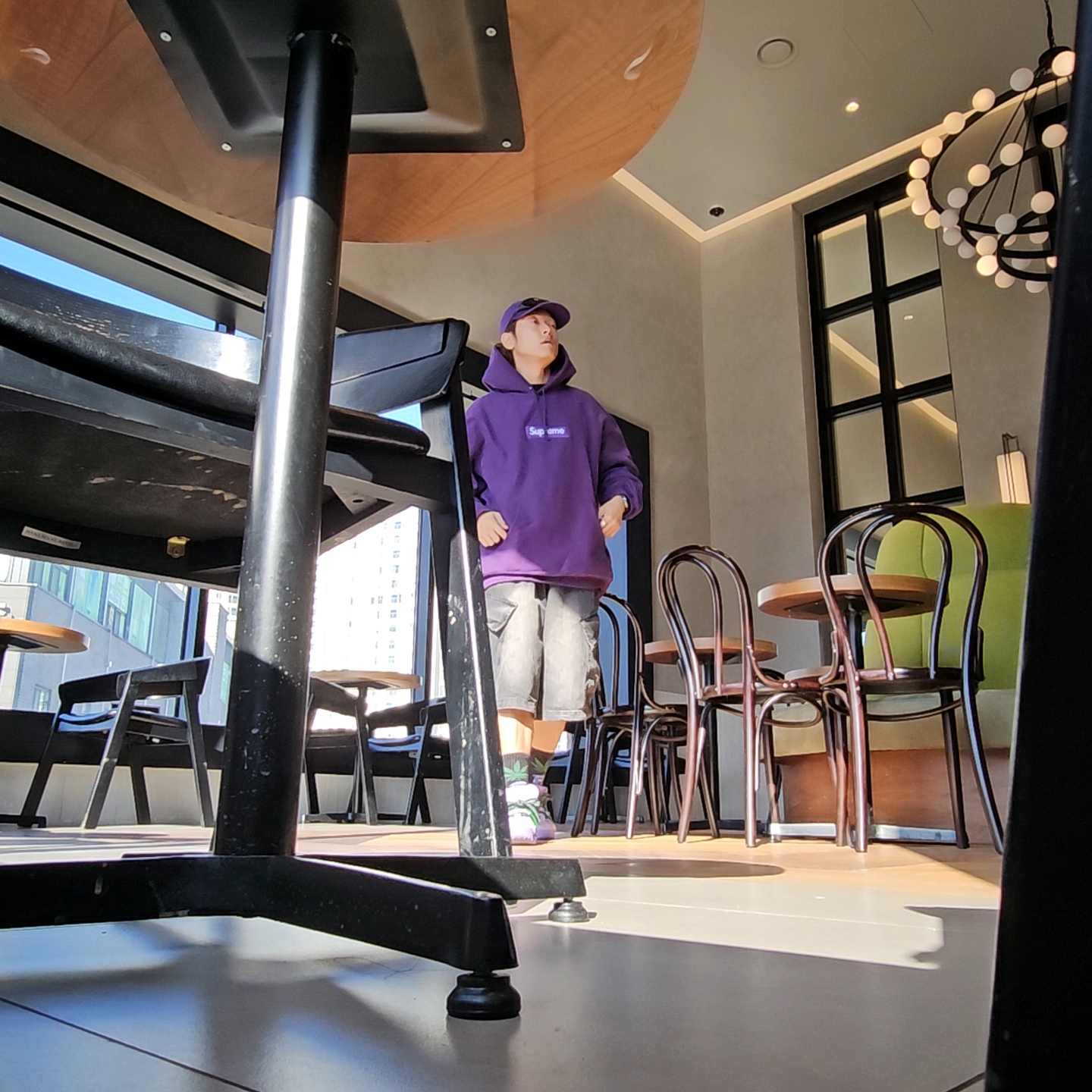 Supreme Box Logo Hooded Sweatshirt Dark Purple - 23FW, Supreme Wool Camp Cap Purple - 24FW 착용 스타일 - 1