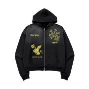 Dominant 666 Hare Hoodie Zip-Up Black