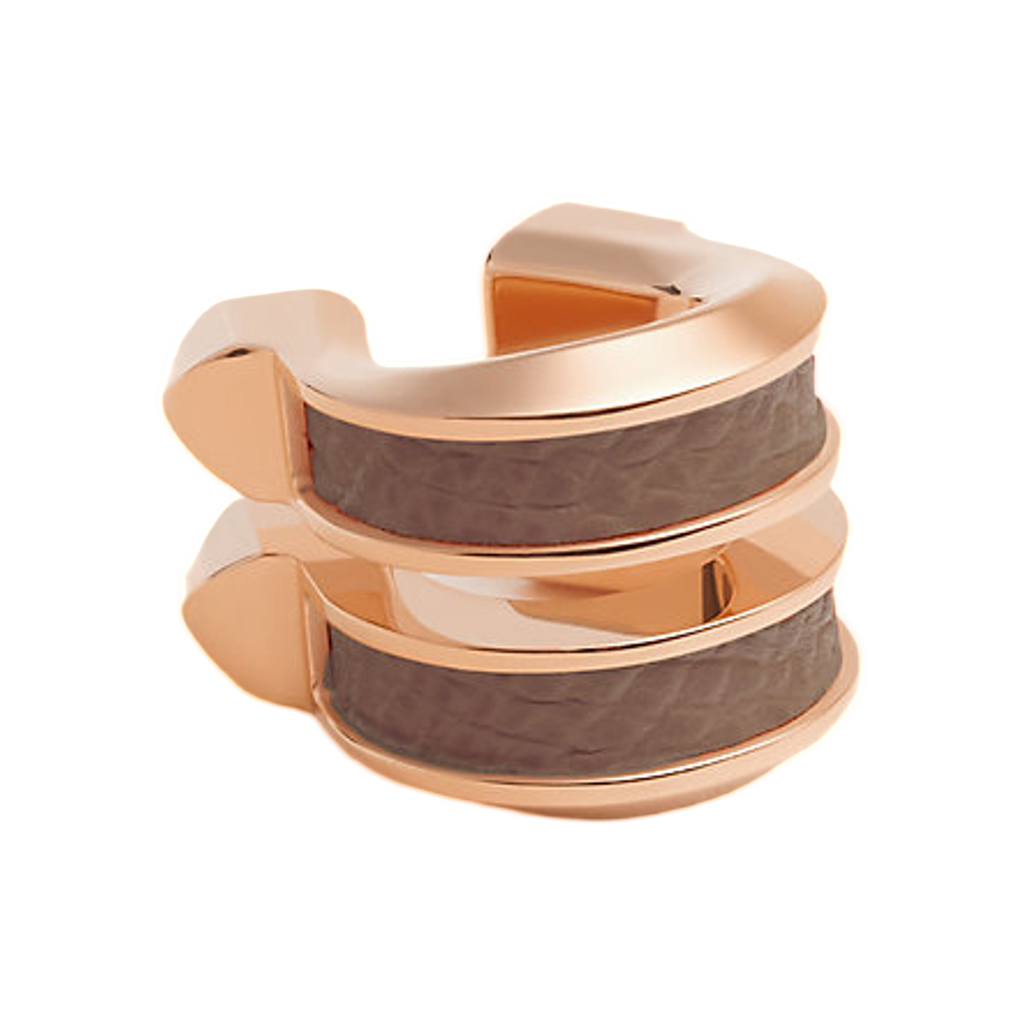 (W) 에르메스 벨트 이어커프 앱송 & 로즈 골드 하드웨어 에뚜쁘((W) Hermes Jockette Earcuff Epsom & Rose Gold Etoupe) - 1